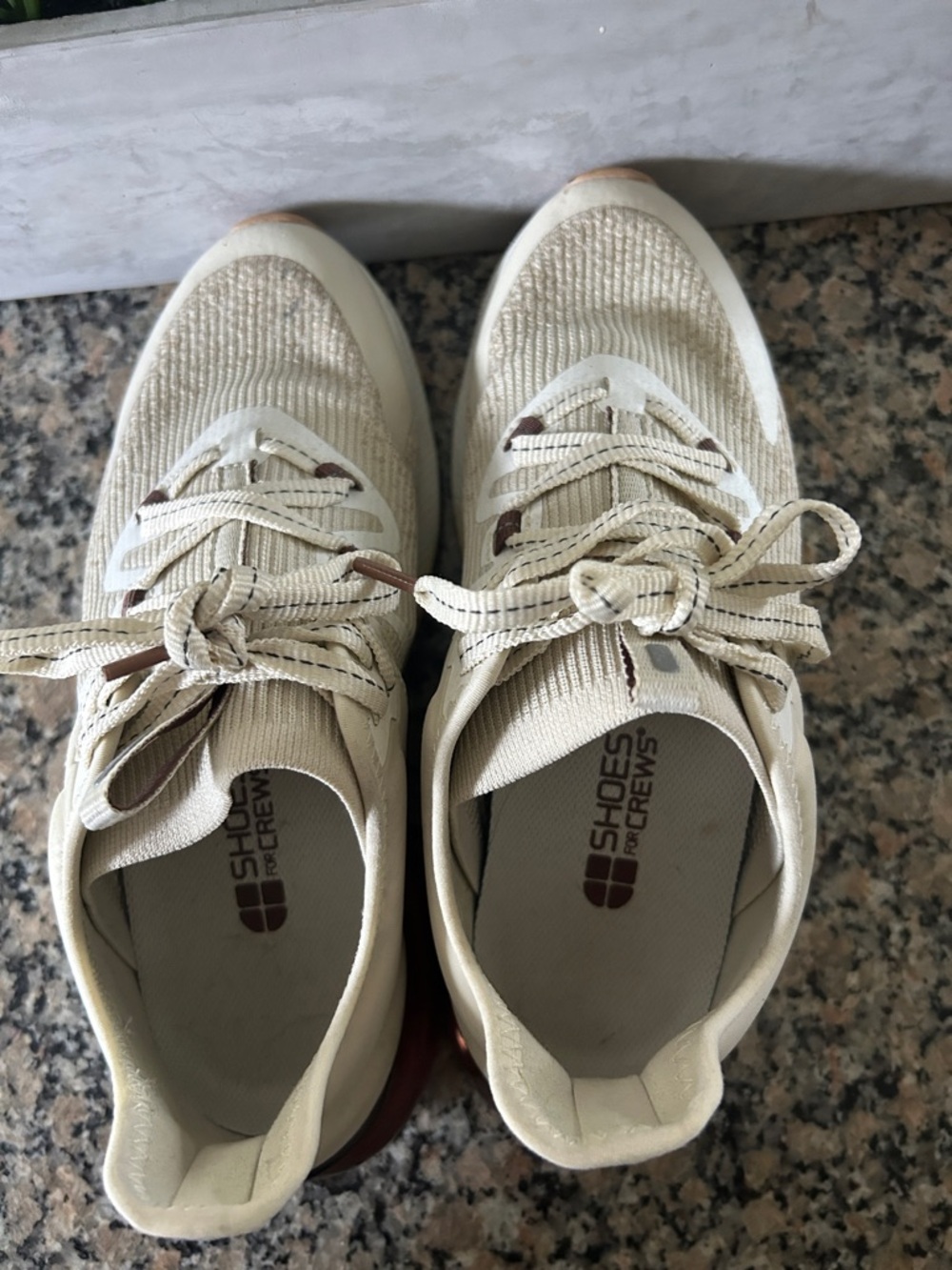Women’s Neutral Beige Athletic Sneakers with Brown Accent - Picture 5 of 7